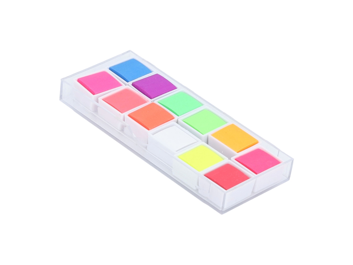 Set De Acuarelas Neón Com 12 Cores Sólidas Fluorescentes Com Caixa De Armazenamento Art Supplies