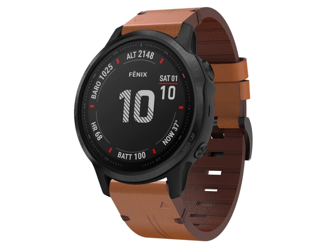 Bracelete de Smartwatch para Garmin Fenix 6S Pro 20mm com fivela de aço de couro (marrom)