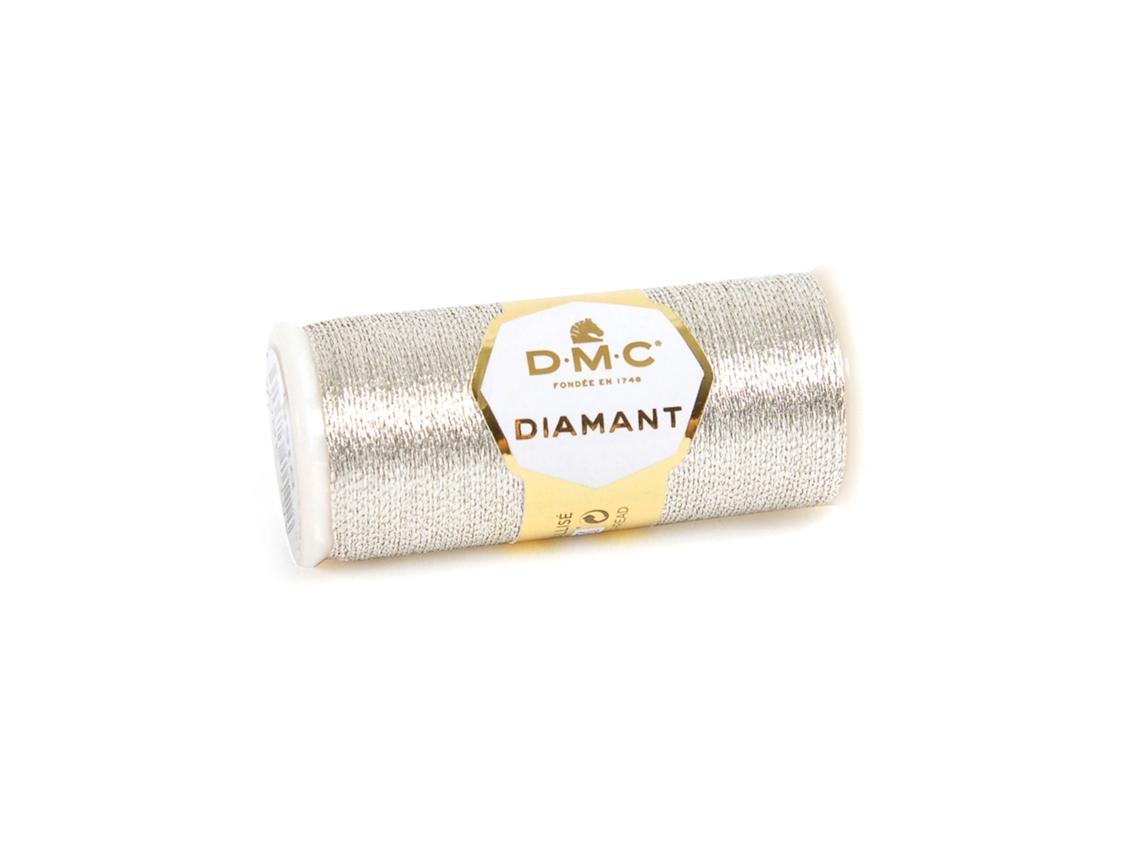 Linha de Bordar Metalizada DMC Diamant 380 Prateado D168