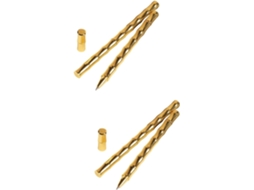 Conjunto De 2 Canetas Esferográficas Decorativas Bambu, Em Tom Neutro,