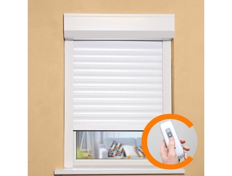 Persiana de PVC - H 1,55 x W 1,2 m - Operador de rádio elétrico - Branco