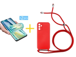 Pack 2 x Película de Hidrogel + Capa SKYHE Samsung Galaxy A16 5G Gel Rope Vermelho
