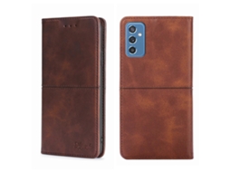 Capa De Couro Com Textura De Vaca E Fecho Magnético Horizontal Para Samsung Galaxy M52 5g