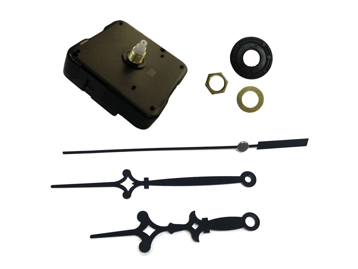 Kit de motor de relógio de quartzo preto Baok com ponteiros e peças para faça você mesmo