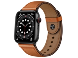 Bracelete para Apple Watch 42/44/45/49mm Couro Genuíno Marrom XIAOMOYU