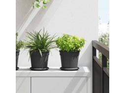 Vidaxl Vasos De Plantas 24 Unid. Preto Plástico