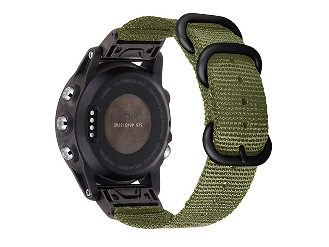 Bracelete de Nylon Ajustável 26Mm para Garmin Fenix 7X/6X Pro/Tactix7 Verde