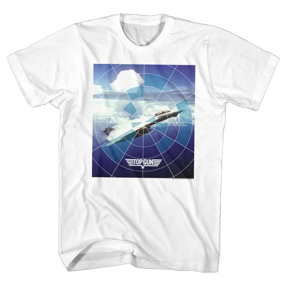 Rockinstone Top Gun Movie Jet White Adult T-shirt Size:m