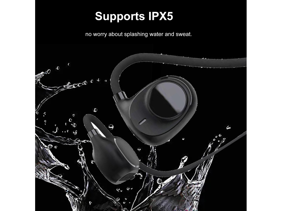 Fones Mali Sem Fio Bluetooth 5.0, Condução Aérea, IPX5, Microfone, À Prova de Água, Corrida, Esportes