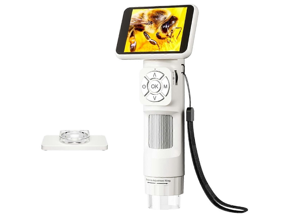 Microscópio Digital Portátil Usb Infantil Com Tela De 2,8 Polegadas Branca