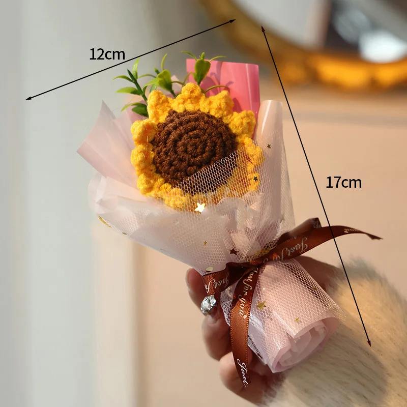 Mini Buquês de Crochê, Buquês de Formatura, Buquês Trançados À Mão. MDUG