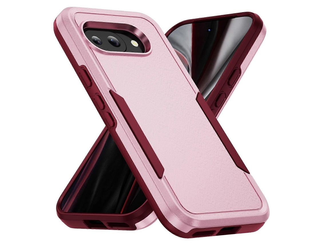 Capa Protetora De Pc Tpu De Nível Militar Para Google Pixel 9a - Rosa Rosa