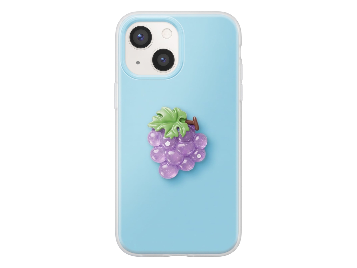 Capa Para Iphone 13 Com Motivo De Uva Em Relevo 3d E Borda Elevada
