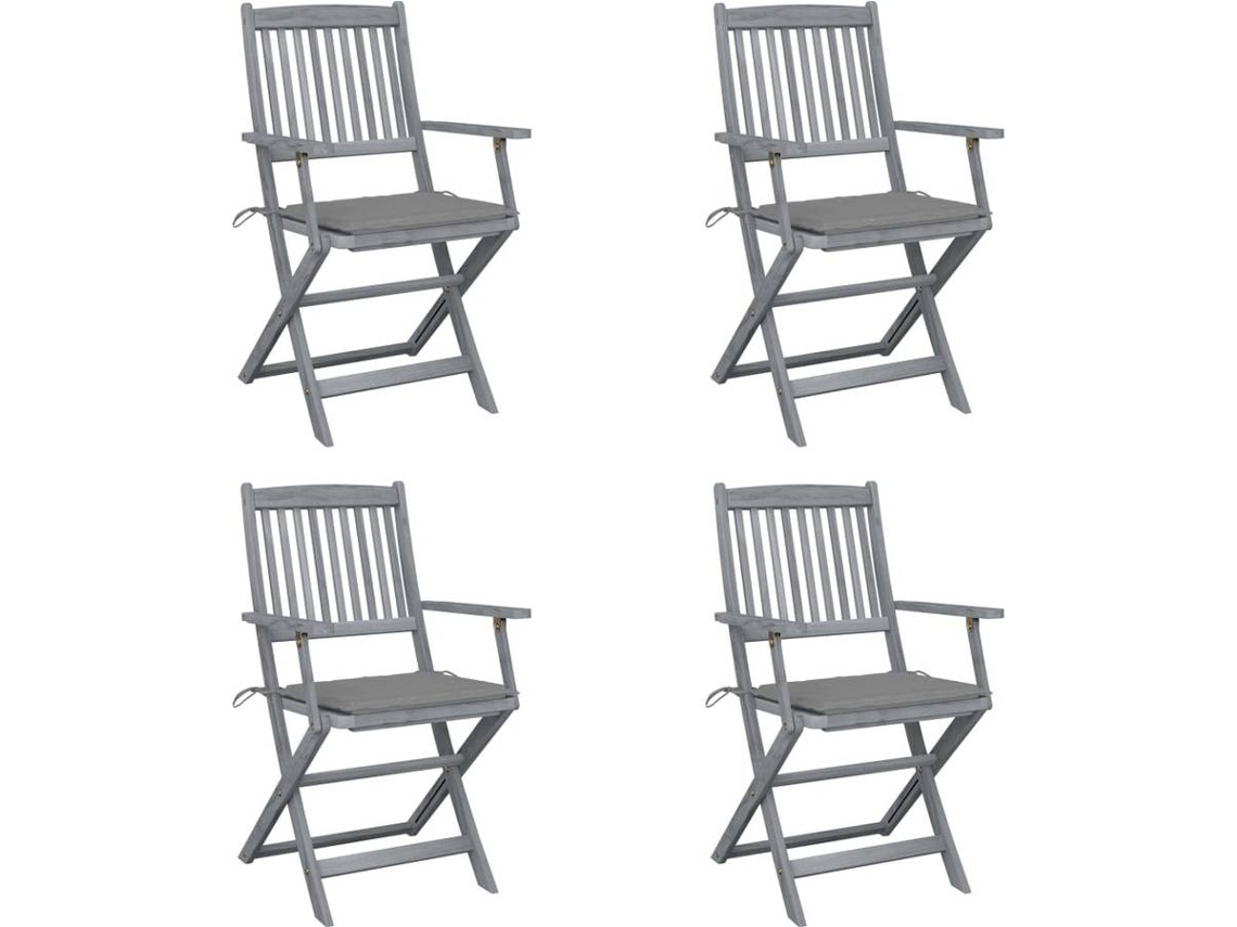 Folding Chair, Folding Chairs Vidaxl Cinzeto Madeira De Acácia (n/a)