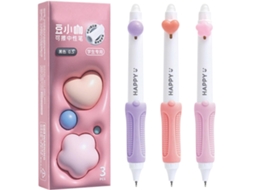 Conjunto De 3 Canetas Em Gel Apagáveis Mozxirz, Retráteis Fofas, Com