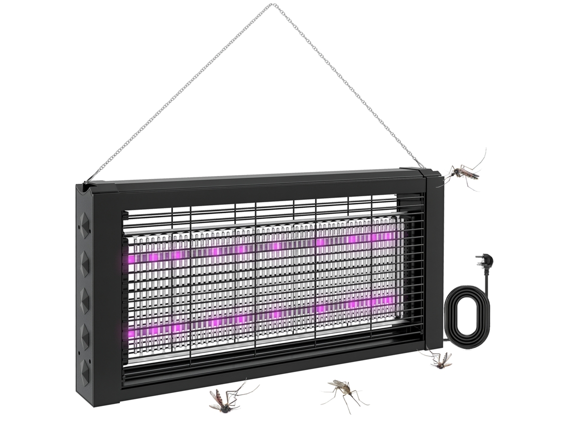 Lâmpada anti mosquitos CHEZMOI, 8W, com corrente e rede, 49x6x25cm, preta