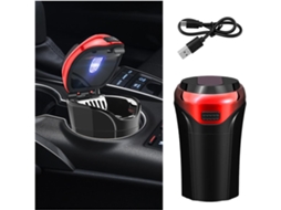 Mini Cinzeiro Para Carro Com Tampa, Recarregável Via Usb, Removível, Com Luz Led Azul, Portátil