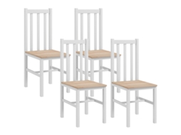 Conjunto De 4 Cadeiras De Cozinha Cadeiras De Jantar, Madeira Maciça, Design Moderno, 38,5 Cm X 47,5 Cm X 99 Cm, Natural