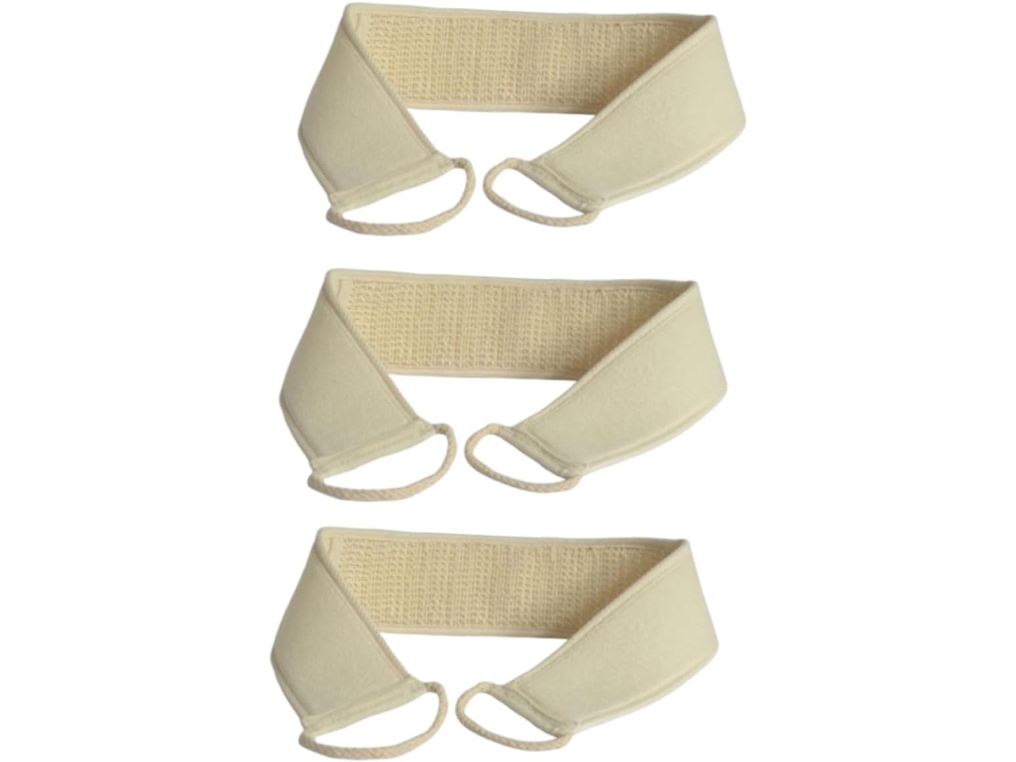 Conjunto De 3 Peças Escovas Bucha Vegetal Para Banho Esfoliante E Limpeza Corporal