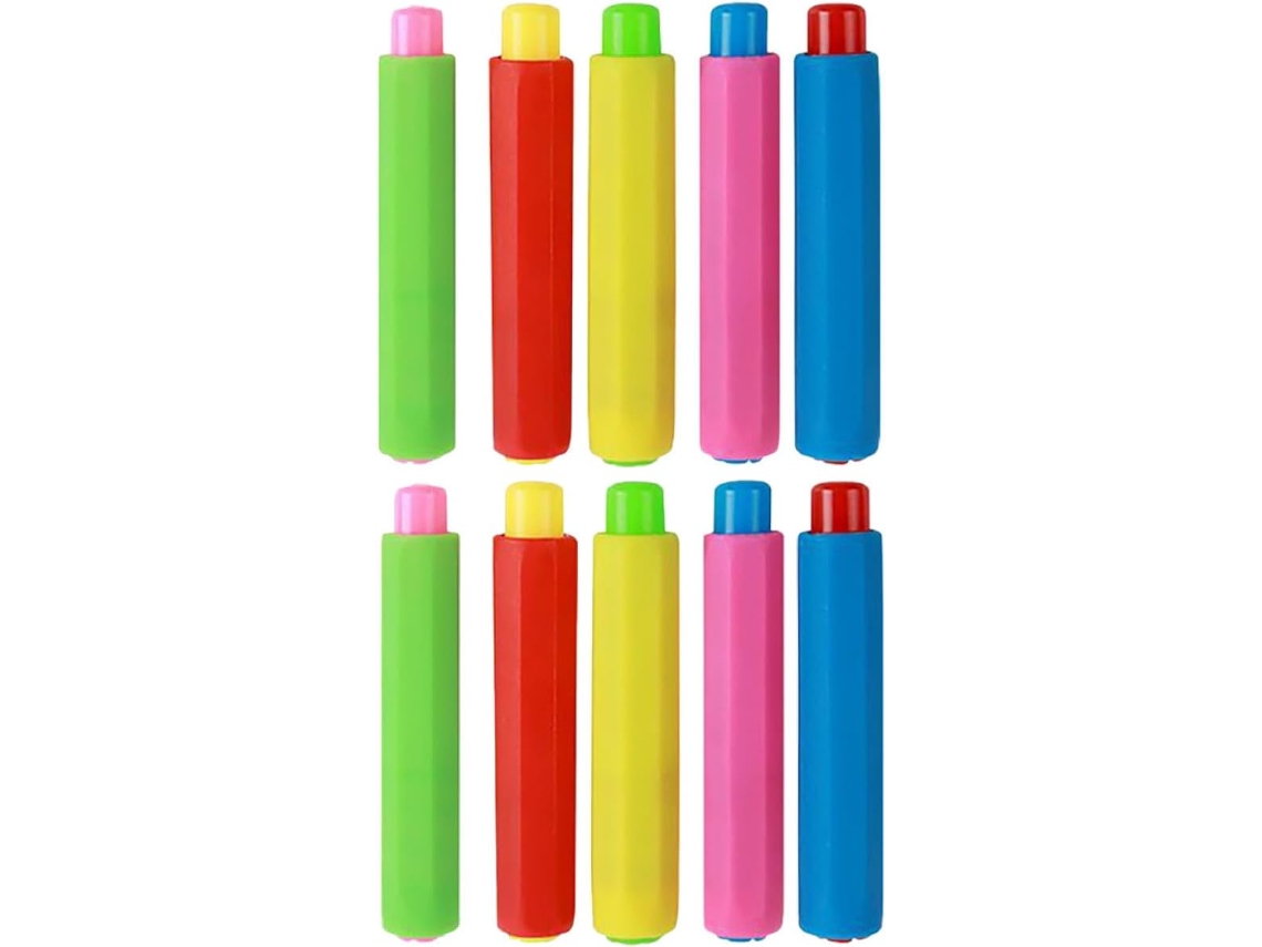 Conjunto de 10 alfinetes de plástico ajustáveis Giz para artesanato, multicoloridos, acessórios para mesa e sala de aula, núcleos