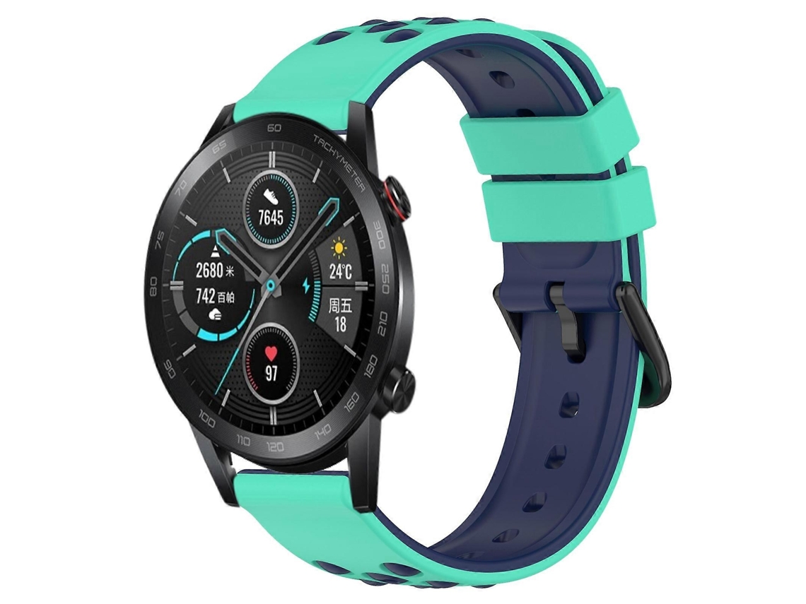 Pulseira De Silicone Poroso Bicolor Para For Honor Magic Watch2, 42 Mm X 20 Mm.