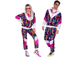 Fato de treino Disco Neon dos anos 80 para adulto