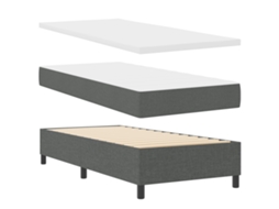 Cama Box Com Colchão  Cinza Escuro, Vidaxl, Tecido (90x200 Cm)