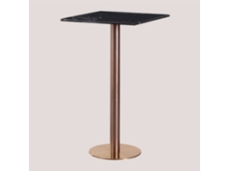 Sklum Mesa Alta De Bar Quadrada 60x60 Cm Em Mármore Cosmopolitan Mármore     Oro Rosa                   Mármore Nero Marquina