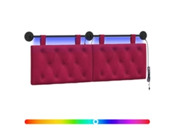 Conjunto 1 Cabeceira Moderna Vidaxl Vermelho Veludo (150 X 55 X 7 Cm)