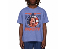 Rockinstone Rocky Movie Blueberry Stroke Heather Light Blue Adult T-shirt Size:l