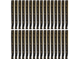Pulseiras VIP Baluue para Eventos e Shows, 50 Unidades de Pulseiras Esportivas Douradas em Poliéster, Leves e Confortáveis