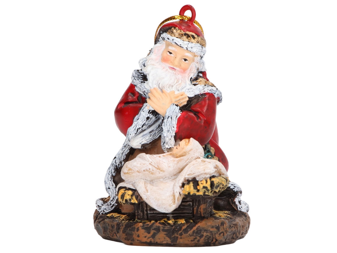 Pingente De Papai Noel Em Resina Sem Desbotamento Para Natal