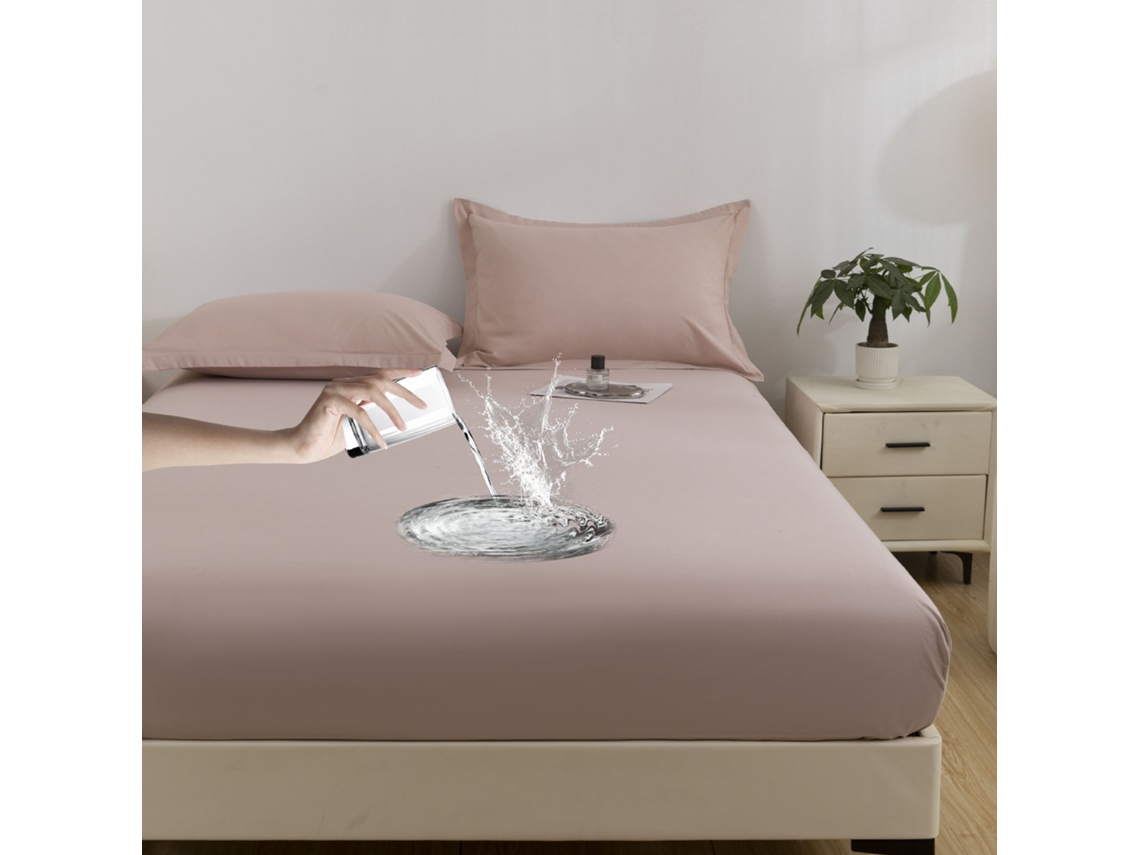 Protetor de Colchão Impermeável, Fronha Não Incluída, Macio e Suave Ao Toque, Rosa, 150x200cm PANOONA