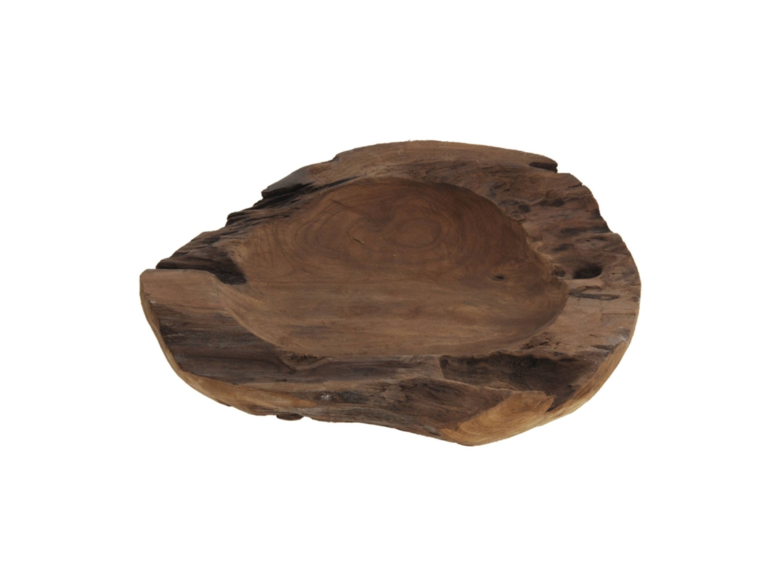Tigela De Madeira De Teca Com Ø40cm De Diâmetro E Design Natural E Durável.