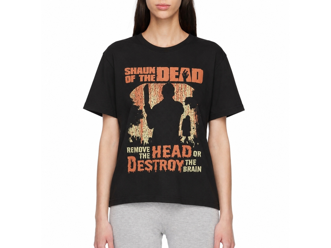 Rockinstone Shaun Of The Dead Movie Remove The Dead Black Adult T-shirt Size:xxl