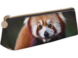 Estojo Triangular De Panda Vermelho, Caixa De Lápis Multifuncional Para Casa, Mulheres E Adultos.