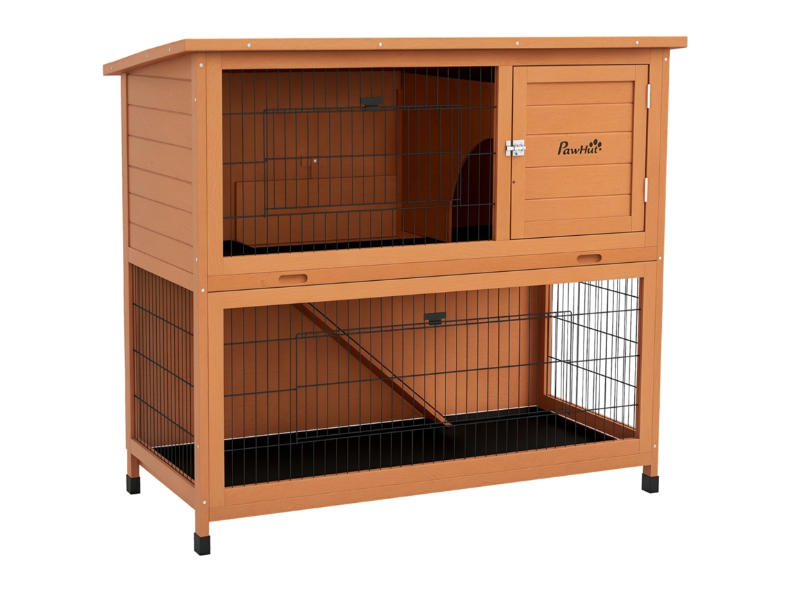 Casinha Pets Pequenos Roedores Intempéries C/ 2 Bandejas Chão, 123x63x112cm, Laranja