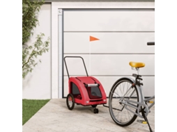 Vidaxl Reboque Bicicleta Animais Tecido Oxford/ferro Vermelho