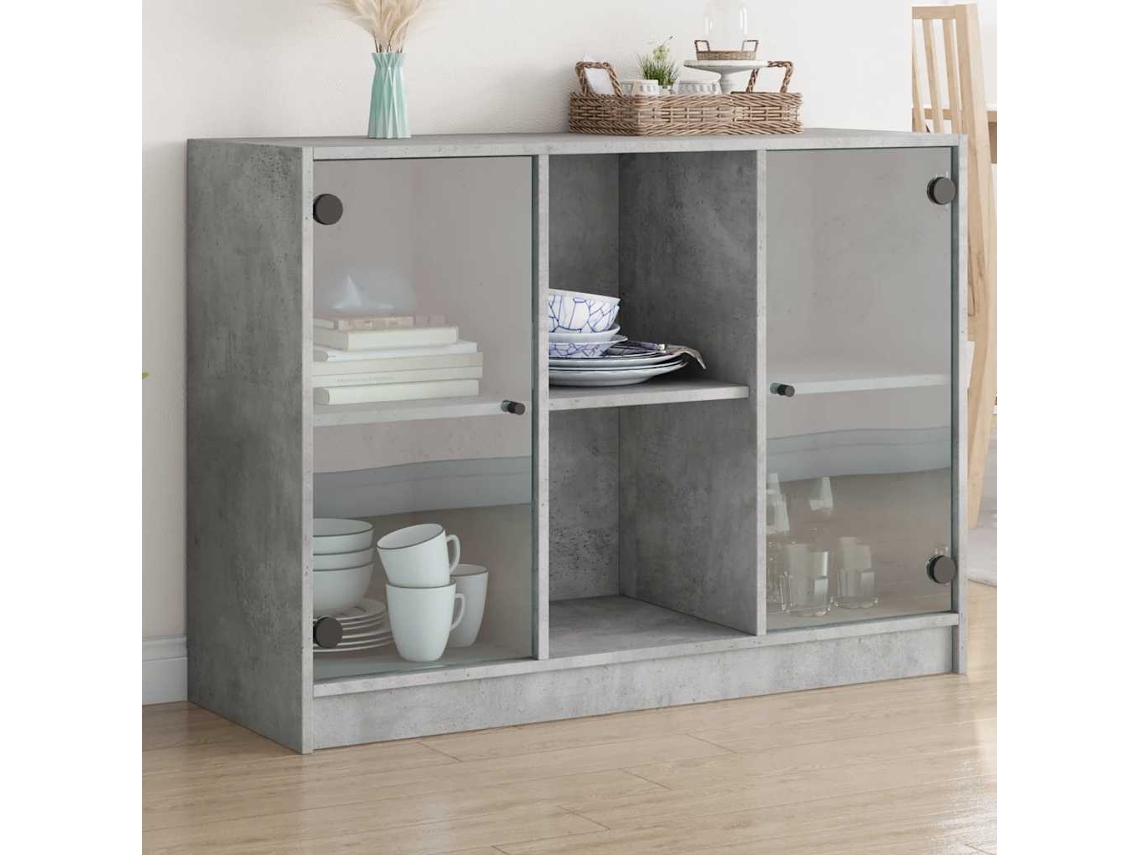 Vidaxl Aparador 102x37x75,5 Cm Derivados De Madeira Cinzento Cimento
