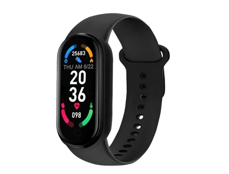 Relógio de Rede Masculino M6 Pulseira Inteligente Bluetooth Chamada Relógio Preto Monitoramento de Saúde ALLOWITH