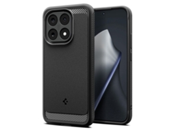 Capa Spigen Rugged Armor Para Xiaomi 15t, Preta Fosca, Proteção De Alta Qualidade.