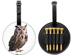 Bolsa para Guardar Tees de Golfe Lucky Owl, Preta Fácil de Transportar e Mais Eficiente para Jogar Golfe.