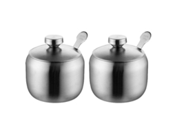 Tigela de Açúcar em Aço Inox Conjunto com Tampa e Colher Ideal para Cozinha NEVEANCE