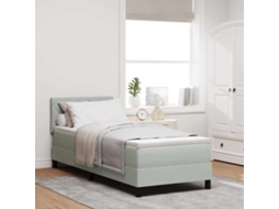 Vidaxl Cama Box Com Cabeceira Cinzento-claro 80 X 200 Cm Veludo