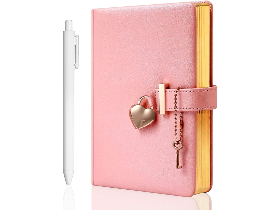 Agenda Em Formato De Coração Com Chave Para Meninas, Capa Couro Pu, Persona-aquaforge