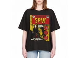 Rockinstone Saw Movie Jigsaw Comic Book Black Adult T-shirt Size:xxl