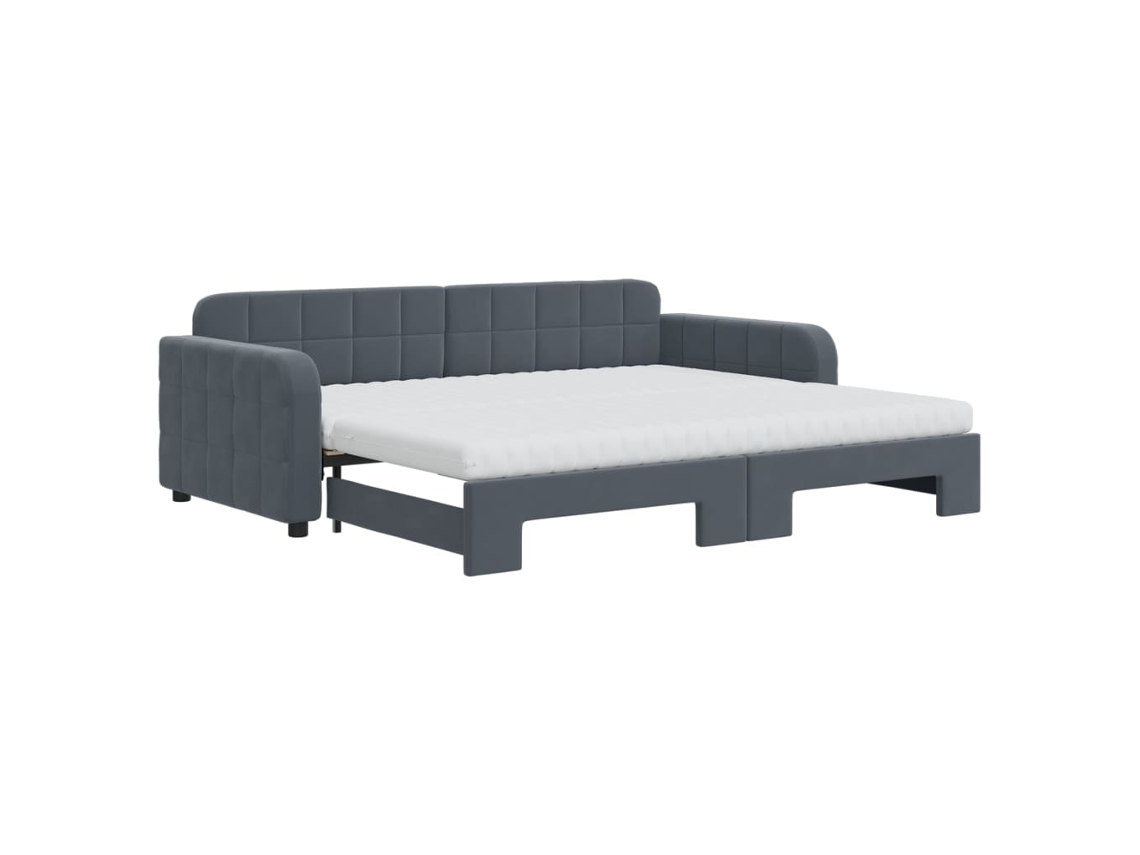 Daybed With Trundle, Daybeds With Trundles Vidaxl Cinzeto Veludo (90 X 200 Cm)