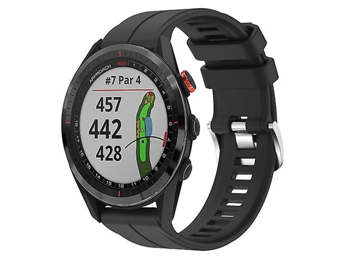 Bracelete para Garmin Approach S62 22Mm Silicone Sports Watch Band Preto VENISYMLIS