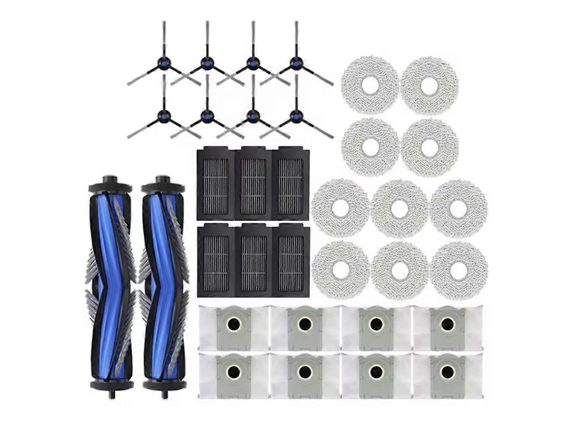 Kit Com 34 Peças De Reposição Para Aspirador De Pó Ecovacs Deebot T50 Pro Omni / T50 Omni: Escova, Filtro, Saco De Pó E Pano De Limpeza._ptg