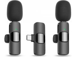 Lurelia Microfone De Lapela Sem Fios Redução De Ruído Usb-c Bluetooth Para Gravação